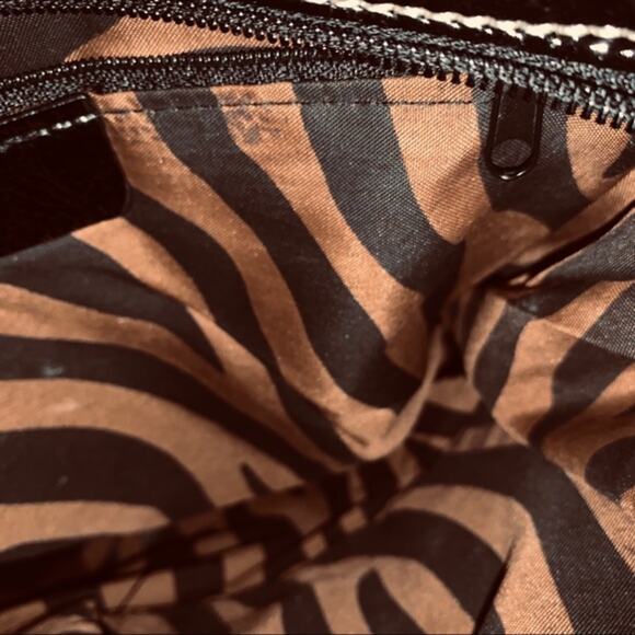 Zebra print big flower floral‎  rhinestone handbag shoulder bag large - Picture 10 of 10